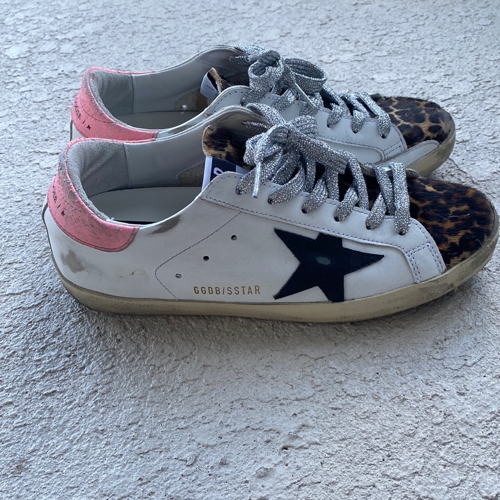 Golden Goose Superstar leopard print sneakers